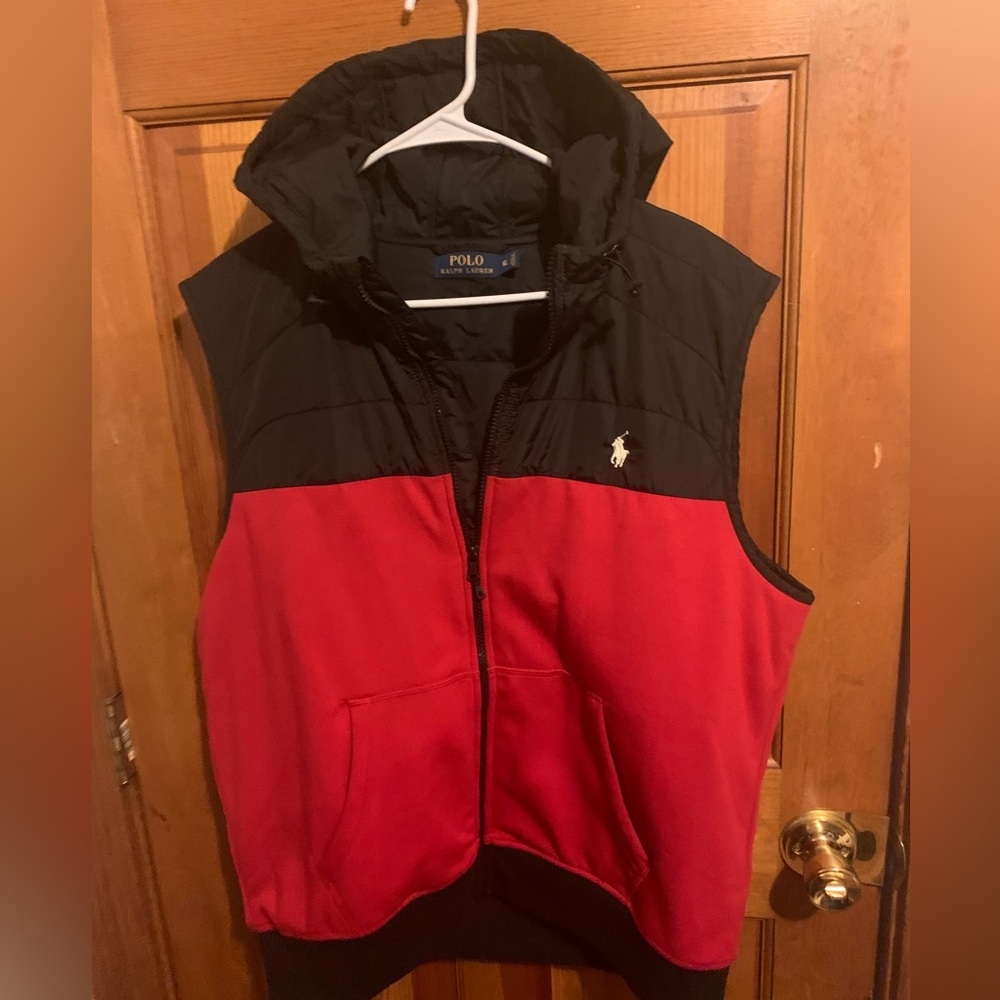Men’s XL Ralph Lauren Polo Vest / Red&Black hooded